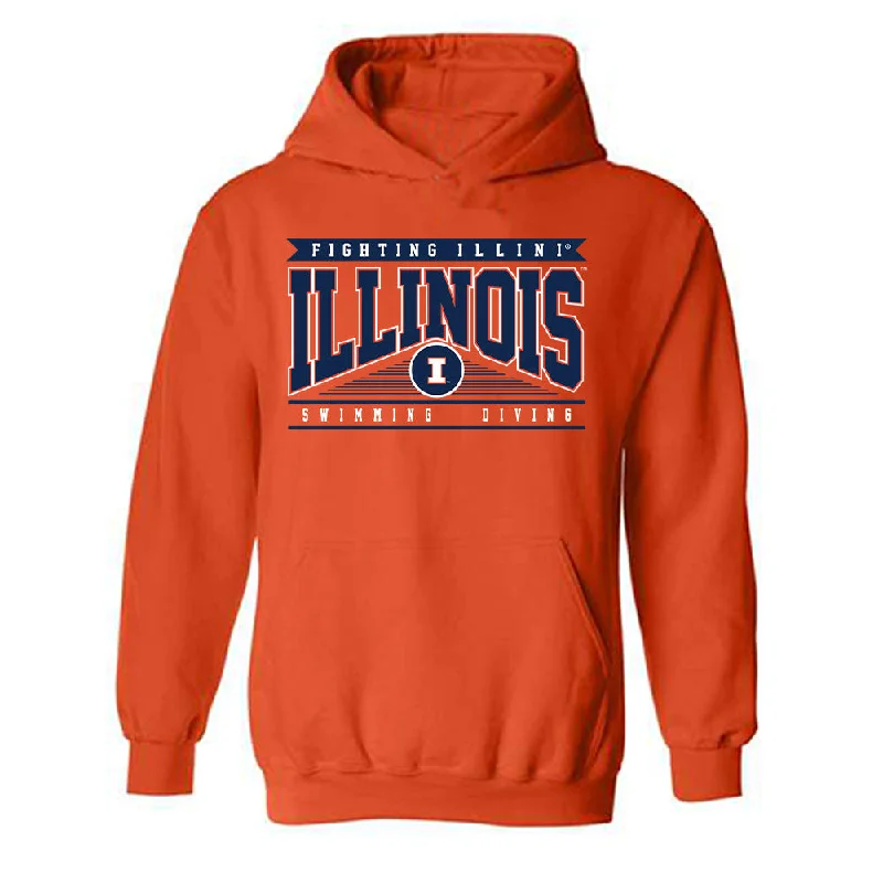 Illinois - NCAA Women's Swimming & Diving : Alexis Wendel - Classic Shersey Hooded Sweatshirt Hoodie with Illustration Artistic Creative