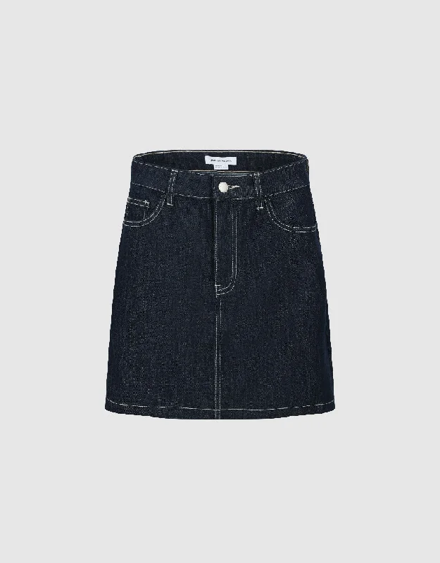 Mini Straight Denim Skirt corduroy skirt comfortable