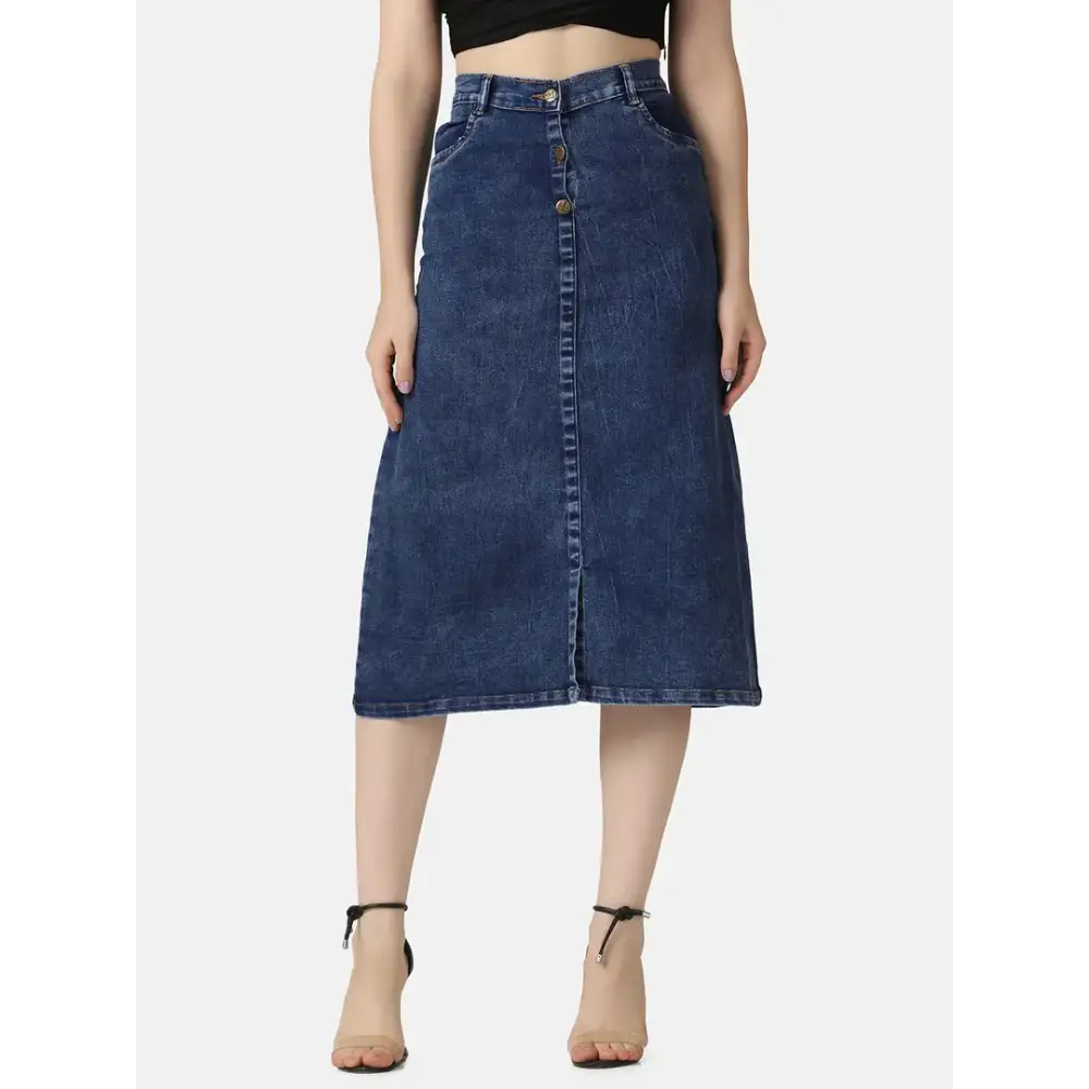 Blue A-Line Below Knee Women Denim Skirt tulle skirt dreamy