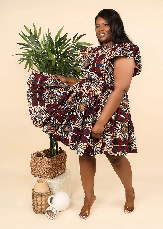Afissa African Print Dress Tunics Hiking breathable