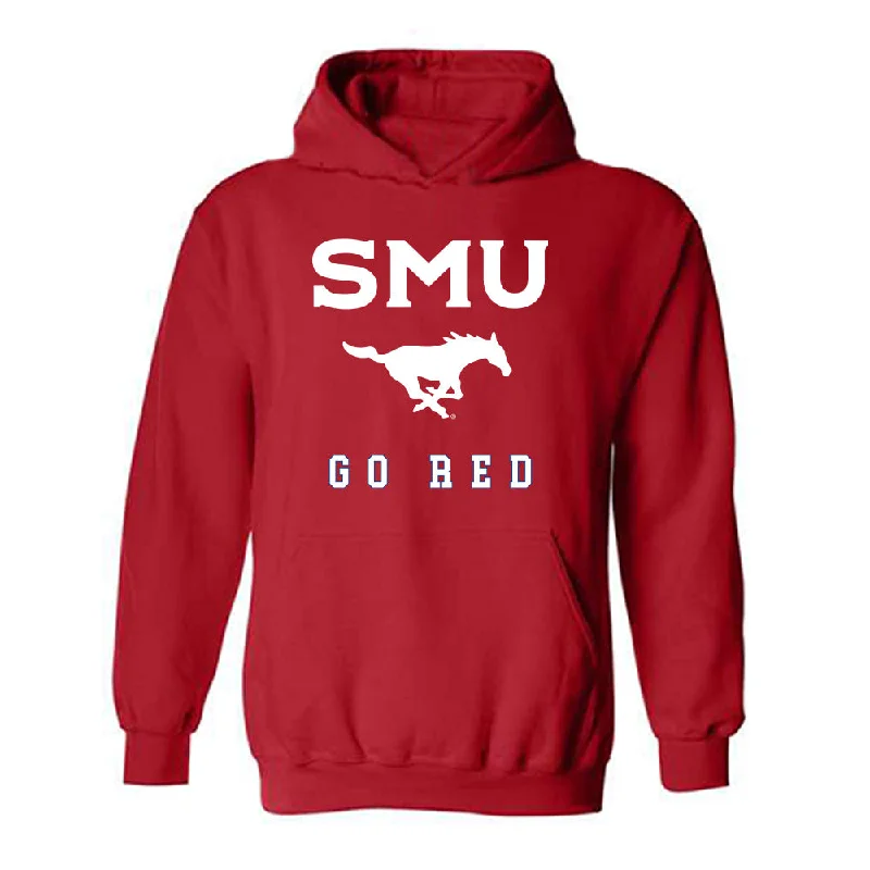 SMU - NCAA Women's Swimming & Diving : Karsten Fields - Hooded Sweatshirt Hoodie with High Neck Warm Protective