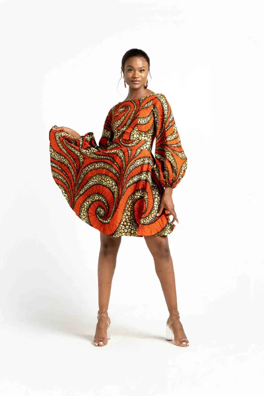 NURU African Print Women's Dress Tunics Distressed trendy