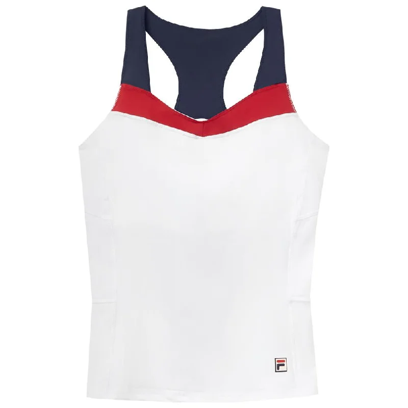 Fila Women's Heritage Essentials Racerback Tank - White fitted tank top