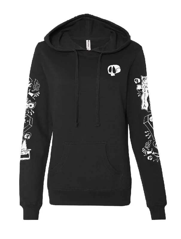 Momento Mori · Pullover Hoodie Hoodie with Hem Lace Feminine Delicate