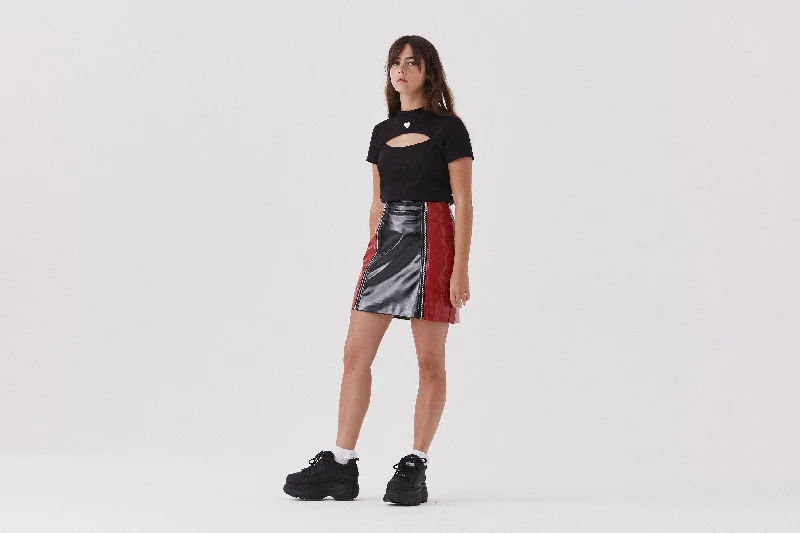 Lazy Oaf Zip Panel Skirt floral skirt print