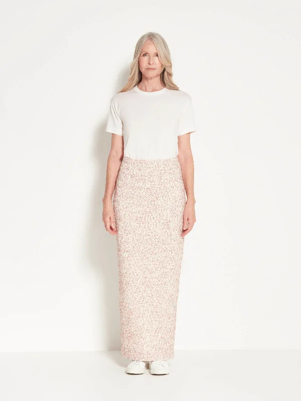 Elma Skirt (Pastel Boucle) Marshmallow silk skirt lustrous