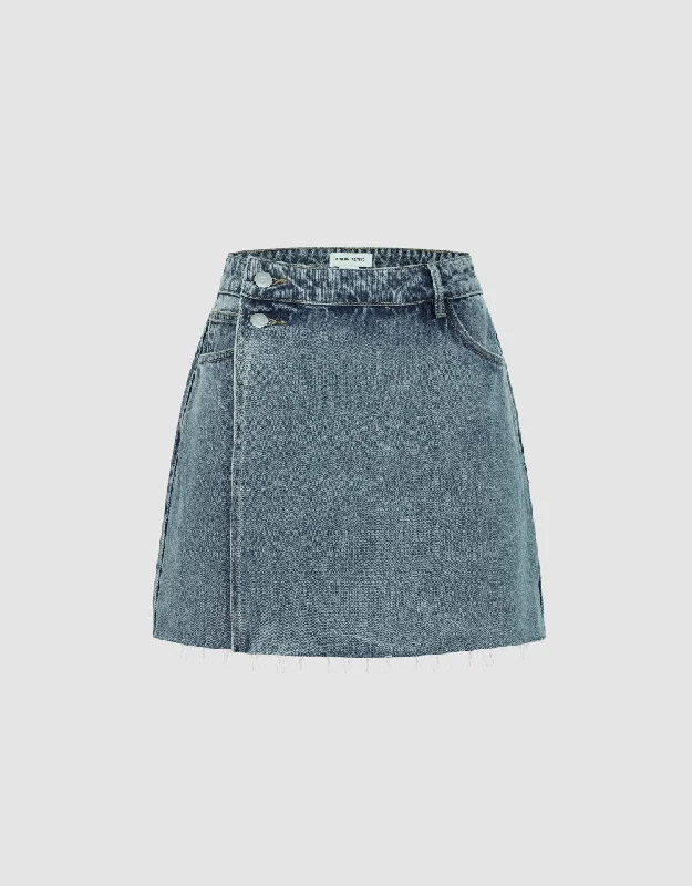 Mini A-Line Denim Skirt chiffon skirt airy