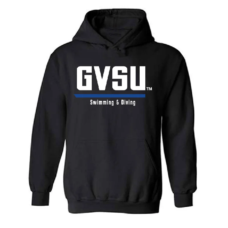 Grand Valley - NCAA Women's Swimming & Diving : Linda Frick - Hooded Sweatshirt Hoodie with Button Placket Classic Preppy