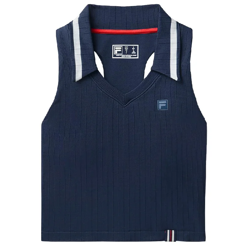 Fila Women's Casa Challenger Seamless Polo Tank - Fila Navy cozy tank top