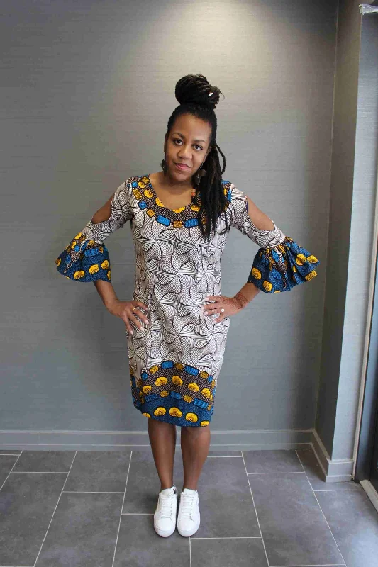 SIMYA African Print Women's Dress- Pencil Dress Tunics Essential wardrobe