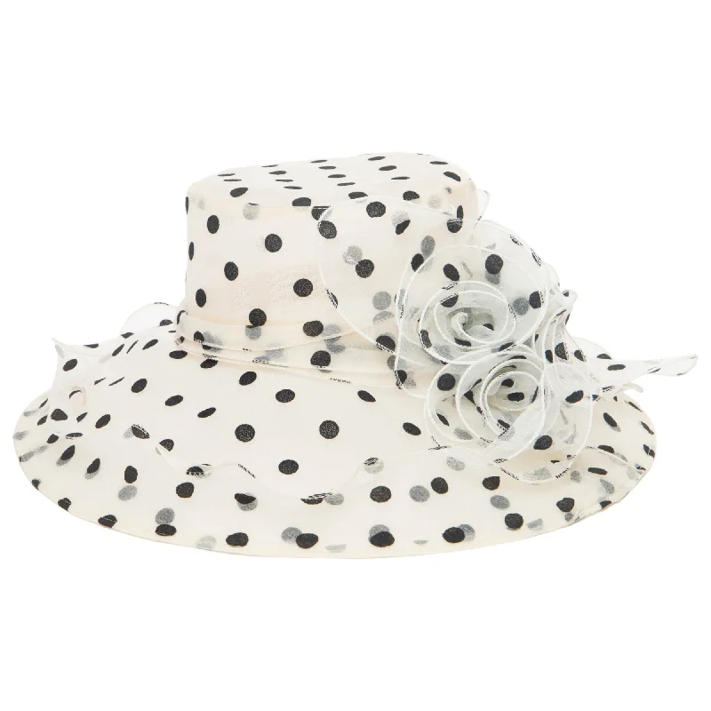 Women's Felt Polka Dot Organza Mesh Dress Hat Tunics Bestseller popular