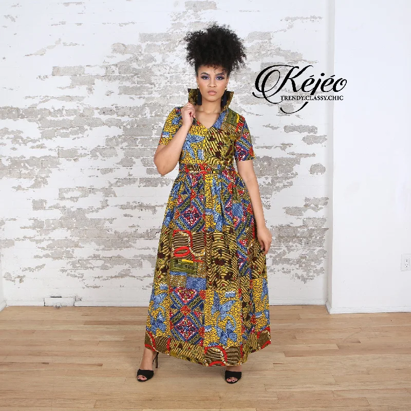 SANSSAN African Print Dress Tunics Versatile all-occasion