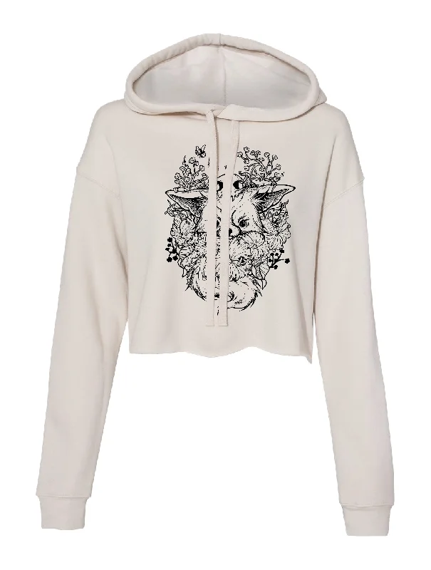 Forest Fox · Cropped Hoodie Hoodie with Raw Hem Edgy Unfinished