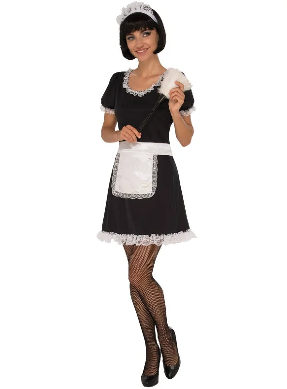 Saucy French Maid Womens Sexy Fancy Dress Costume Turtleneck Warm Winter