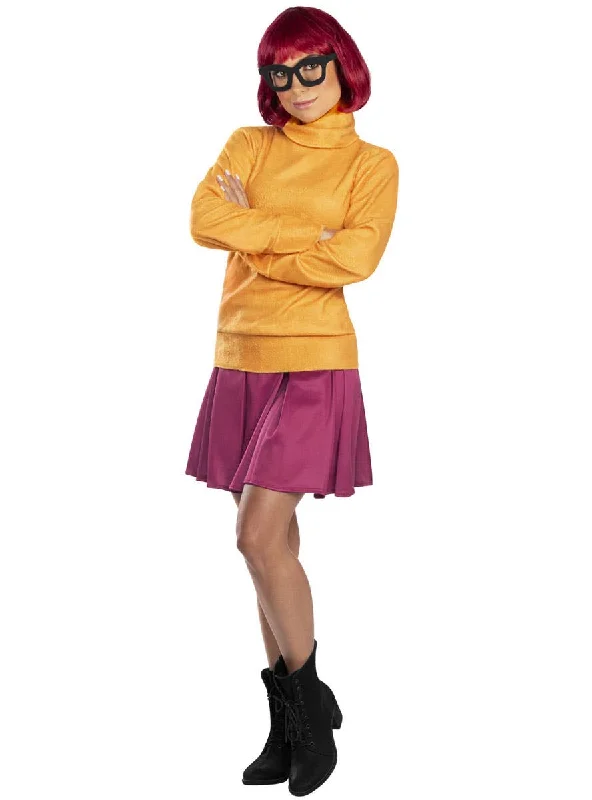 Scoob Movie Womens Velma Dinkley Fancy Dress Costume Tunics Short Trendy