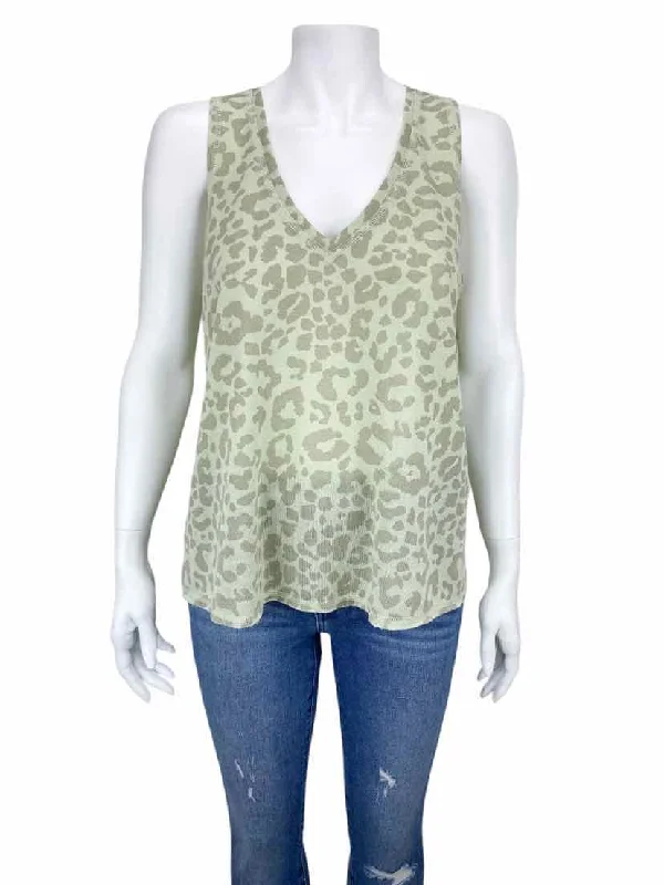 Hem & Thread, Women's Leopard Print Tank, Pale Greenish/Gold, Size L striped tank top Hem & Thread, Women's Leopard Print Tank, Pale Greenish/Gold, Size L striped tank top