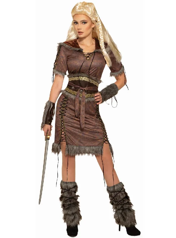Shield Maiden Womens Viking Dress Up Costume Tunics Velvet soft