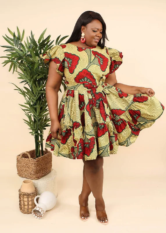 Elma African Print Dress Tunics Running lightweight