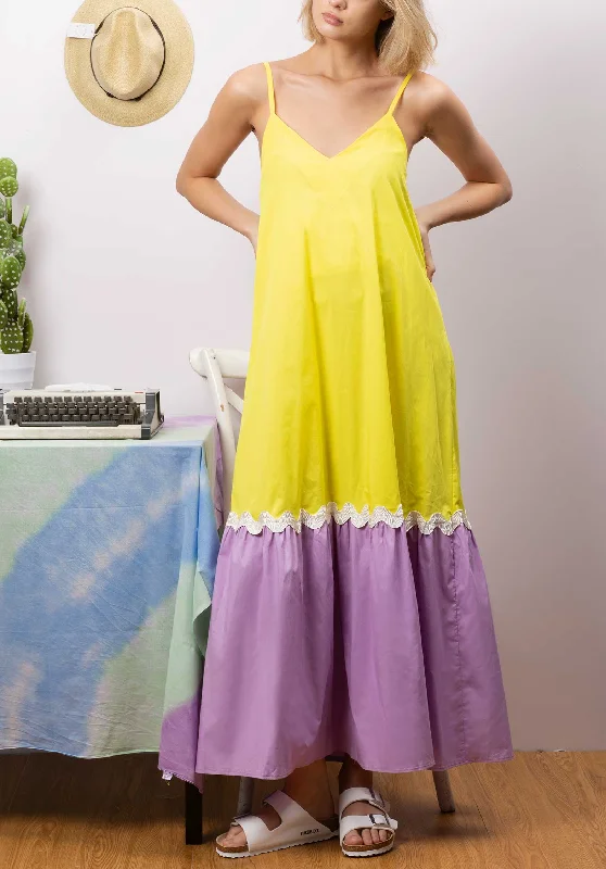 RUE MADAME Dress Yellow-Purple Tunics Running lightweight