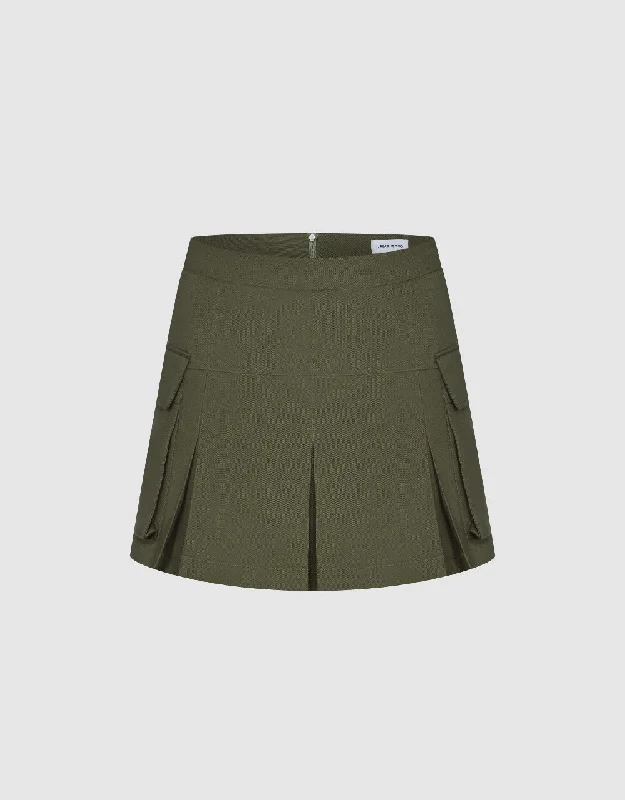 Pleated Mini A-Line Skirt boho skirt vibe