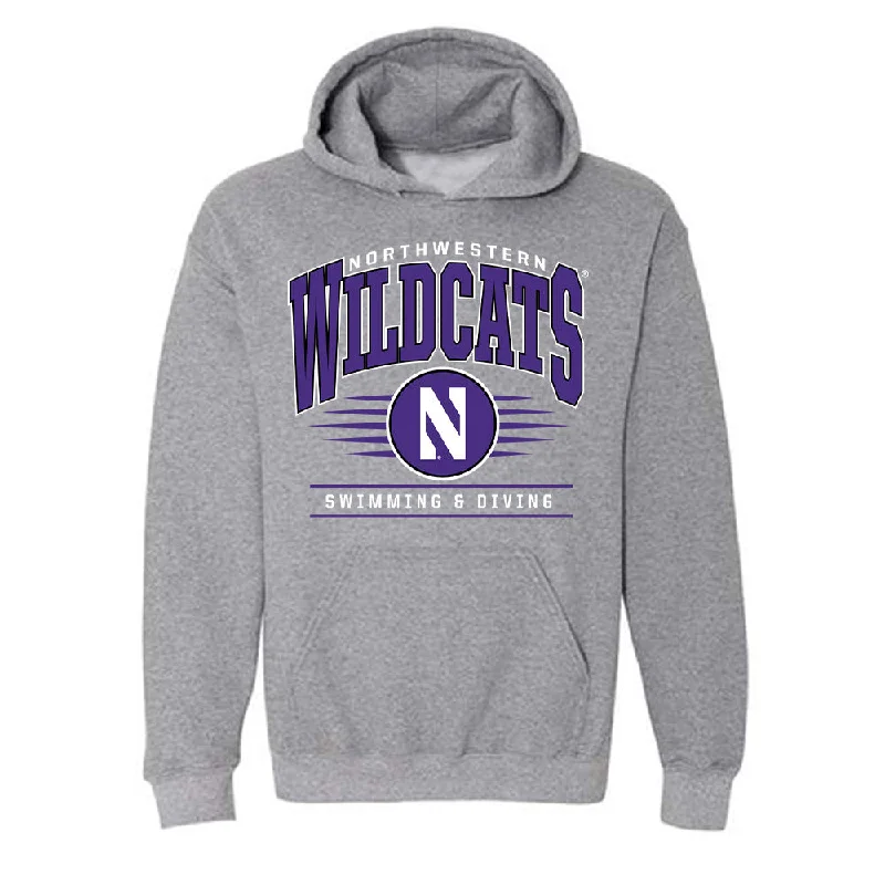 Northwestern - NCAA Women's Swimming & Diving : Claudia Chang - Classic Shersey Hooded Sweatshirt Hoodie with Pocket Utility Practical