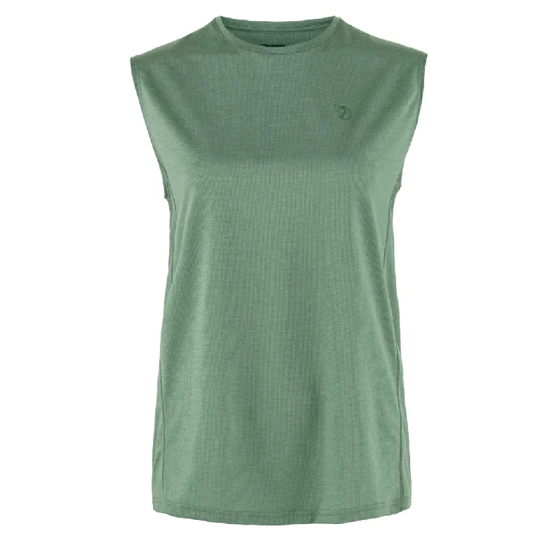 Fjallraven Womens Abisko Day Hike Tank Top Patina Green chic tank top