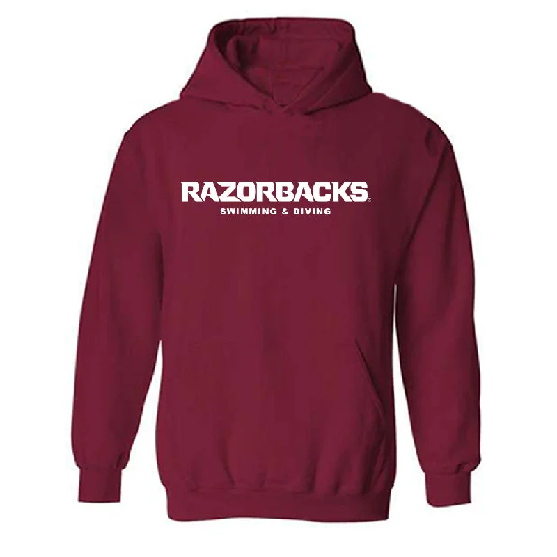 Arkansas - NCAA Women's Swimming & Diving : Isabella Cothern - Hooded Sweatshirt Hoodie with Hem Frayed Vintage Worn