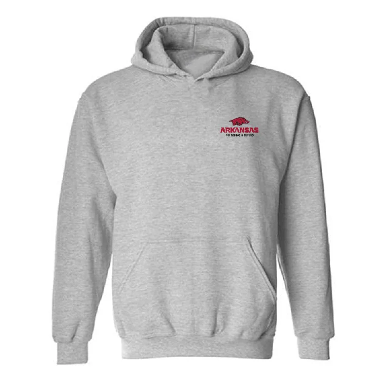 Arkansas - NCAA Women's Swimming & Diving : Majo Sanchez - Hooded Sweatshirt Hoodie with High-Low Hem Asymmetrical Trendy