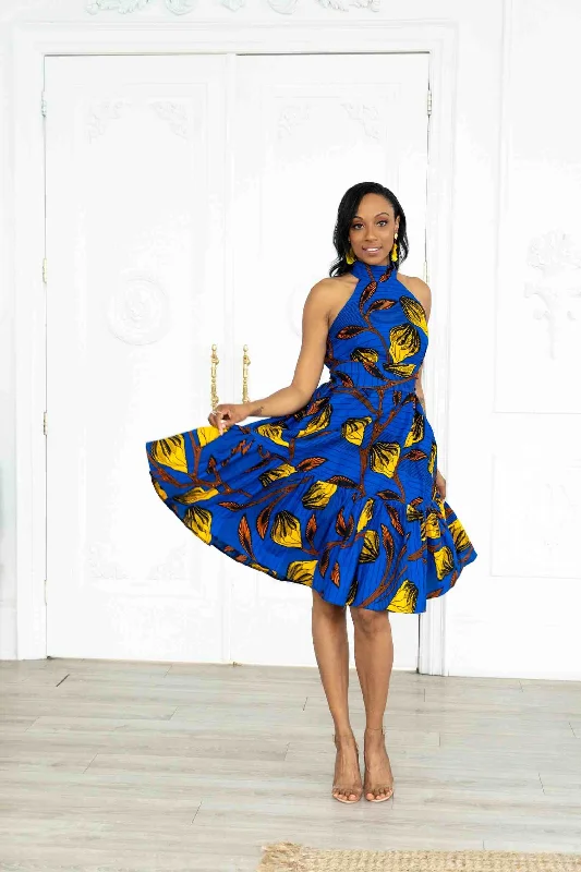 TICHA African Print Midi Women' Dress (Haltered Neck) Tunics Bestseller popular