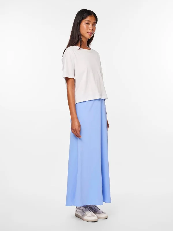 PCFRANAN Midi Skirt - Hydrangea silk skirt lustrous