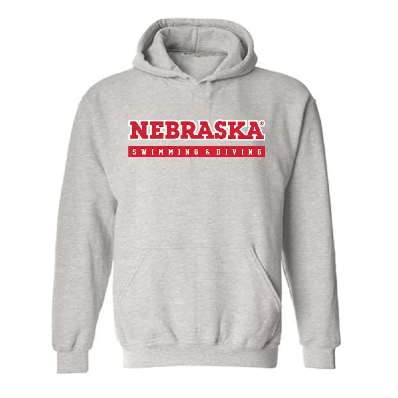 Nebraska - NCAA Women's Swimming & Diving : Katelyn Kilpatrick - Classic Shersey Hooded Sweatshirt Hoodie with Monochrome Minimalist Simple