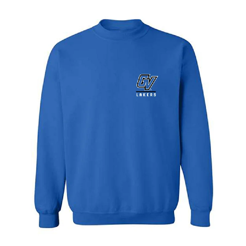 Grand Valley - NCAA Women's Swimming & Diving : Linda Frick - Crewneck Sweatshirt Hoodie with Metallic Shiny Futuristic