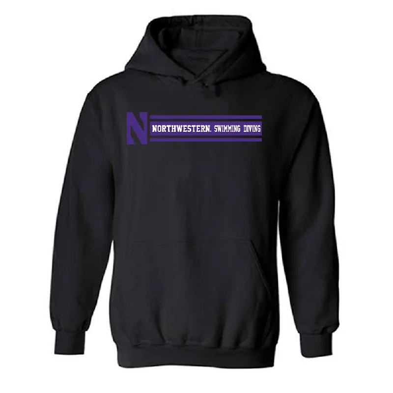 Northwestern - NCAA Women's Swimming & Diving : Claudia Chang - Classic Shersey Hooded Sweatshirt Hoodie with Ribbed Cuffs Snug Fit Comfort