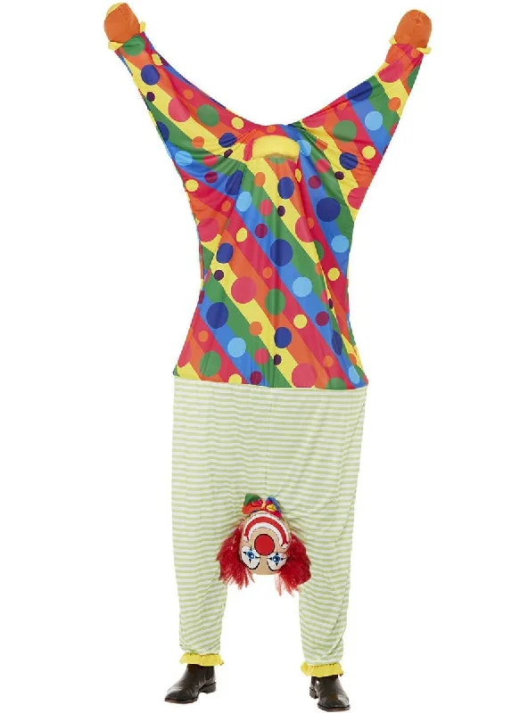 Upside Down Clown Adults Funny Fancy Dress Costume Boatneck Modish Everyday