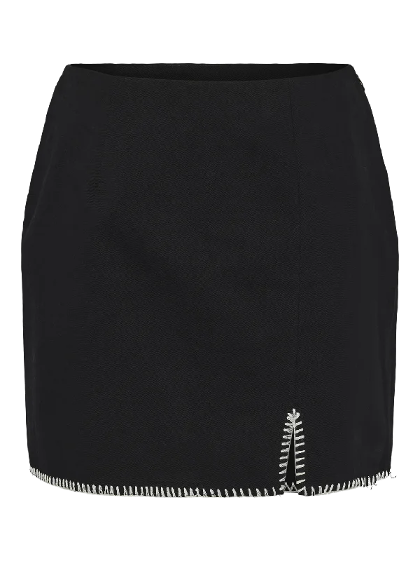 PCALINA Mini Skirt - Black cashmere skirt soft