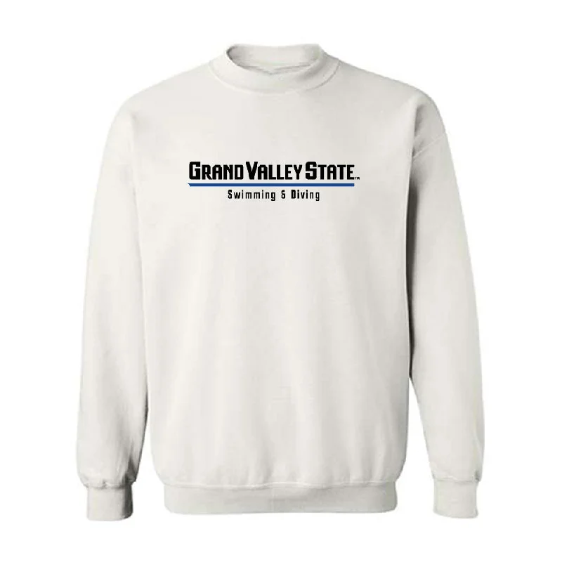 Grand Valley - NCAA Women's Swimming & Diving : Linda Frick - Crewneck Sweatshirt Hoodie with Exposed Zipper Edgy Industrial