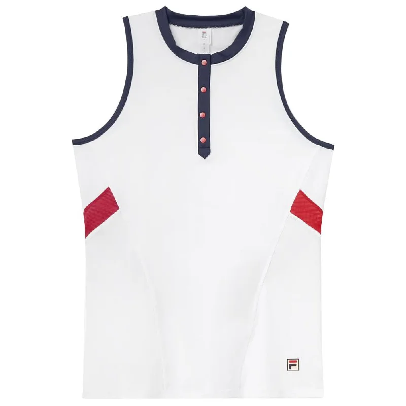 Fila Women's Heritage Essentials Full Coverage Tank - White stretchy tank top