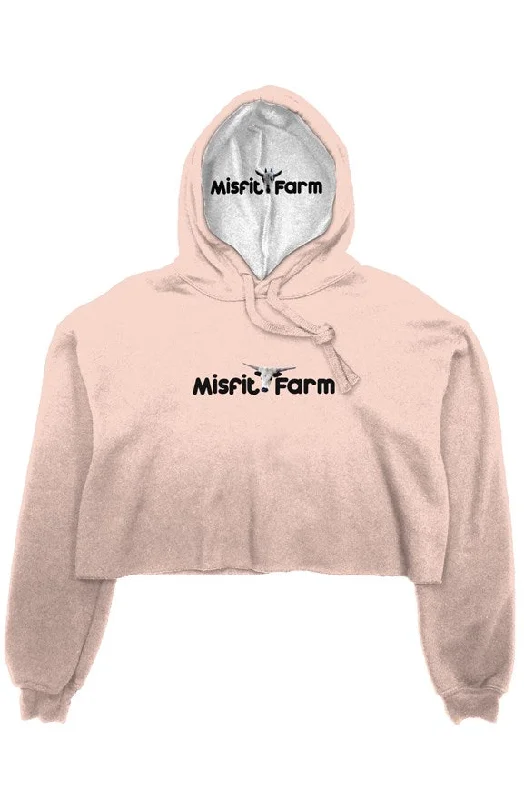 The Misfit Farm crop fleece hoodie Hoodie with Hem Elastic Stretchable Comfortable