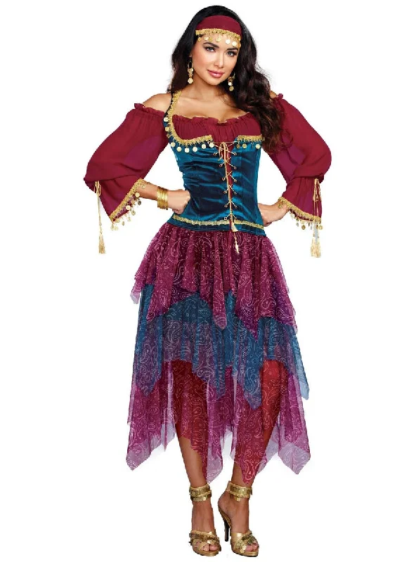 Travelling Gypsy Deluxe Womens Dress Up Costume Bodycon Club Sequined