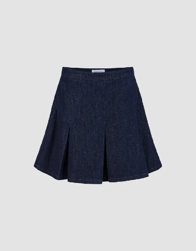 Mini A-Line Denim Skirt patchwork skirt art