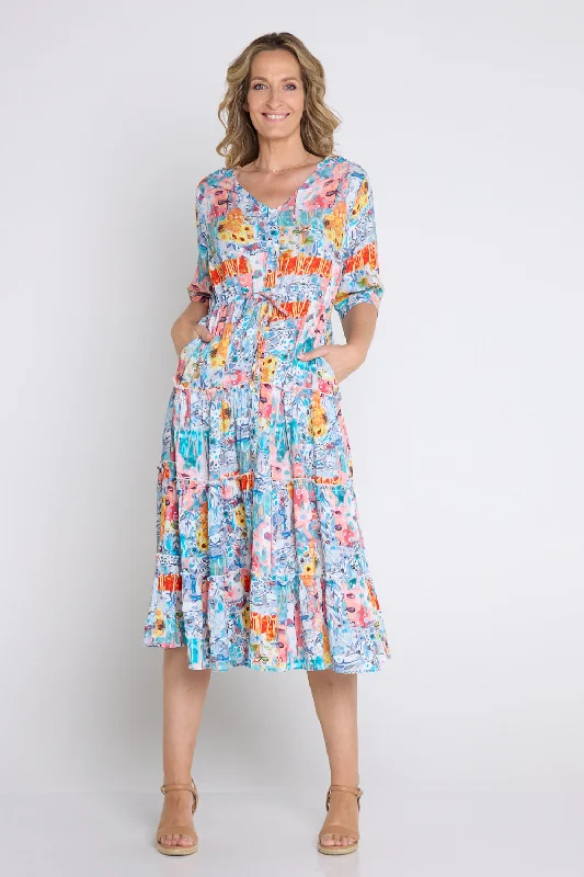 O'Hare Dress - Sunlit Azure Tunics Fleece cozy