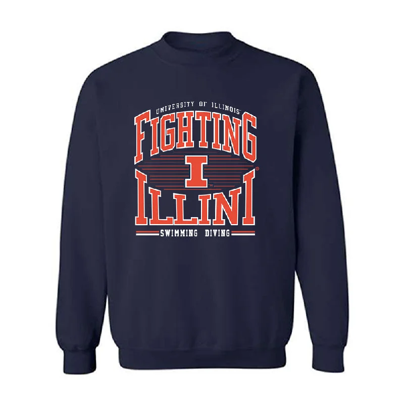 Illinois - NCAA Women's Swimming & Diving : Alexis Wendel - Classic Shersey Crewneck Sweatshirt Hoodie with Applique Textured Unique