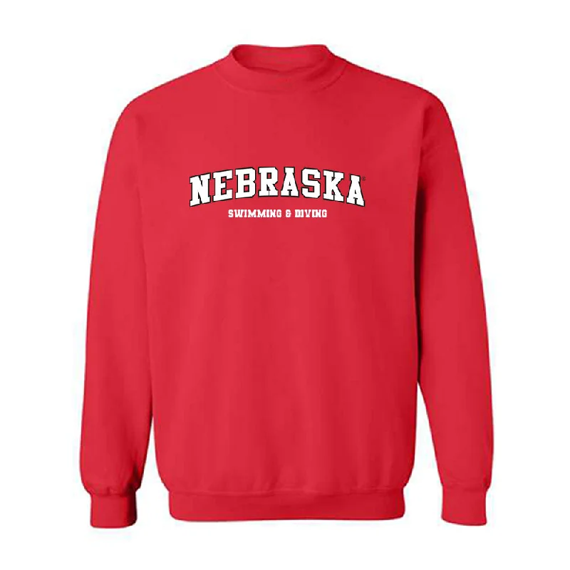 Nebraska - NCAA Women's Swimming & Diving : Madison Lloyd - Crewneck Sweatshirt Hoodie with Hidden Zipper Minimalist Clean