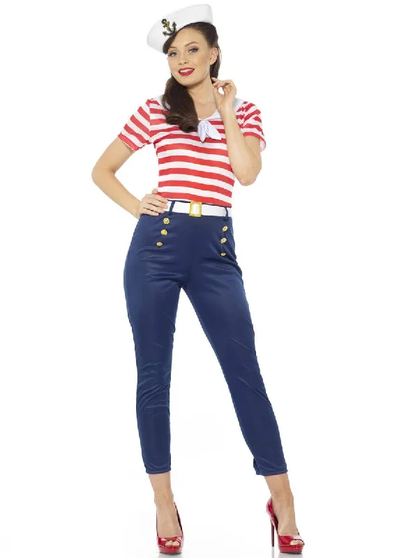 Retro 1940s Style Sailor Womens Dress Up Costume Tunics Practical durable