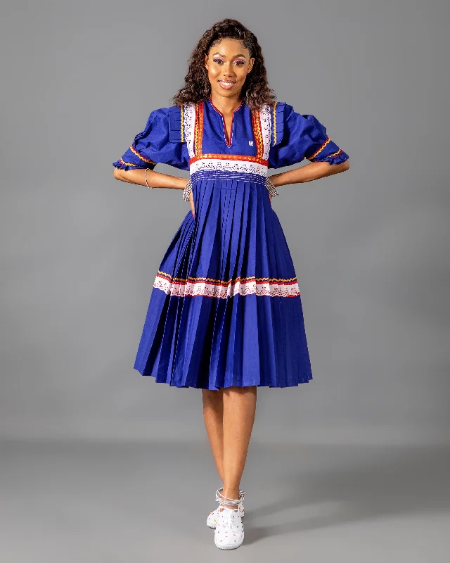 Mogoshadi Pleated Bridal Dress in Blue Tunics Review highly