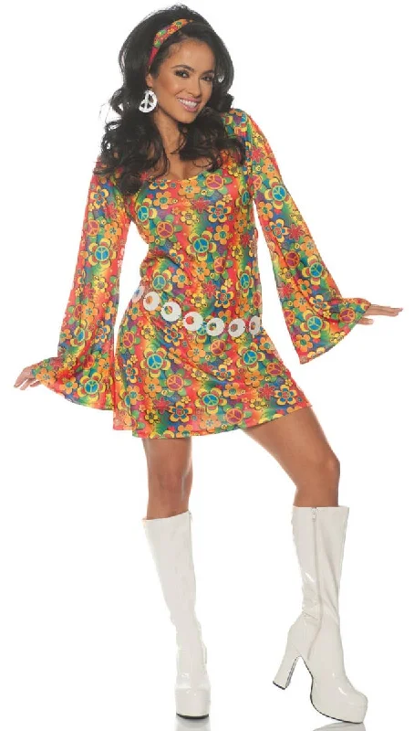 Summer Hippie Womens 1960s Fancy Dress Costume Tunics Designer luxury