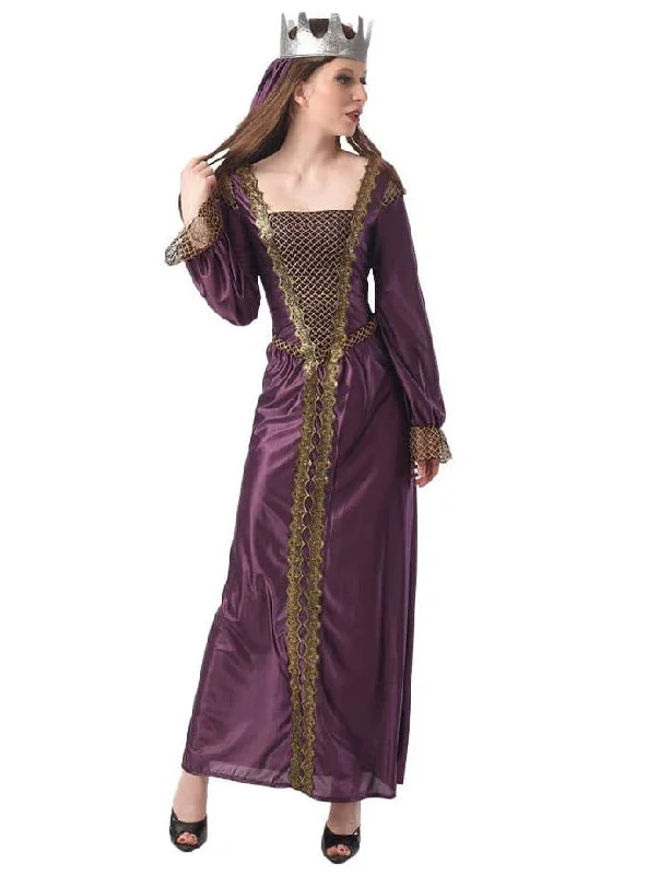 Renaissance Queen Womens Purple Dress Up Costume Tunics Cozy comfortable