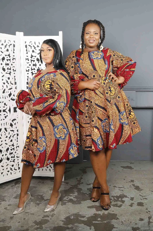 Eliza African Print Women's Dress Tunics Modern contemporary