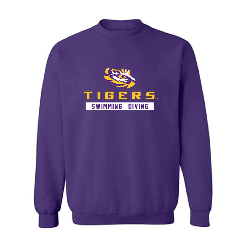 LSU - NCAA Women's Swimming & Diving : Maggie Buckley - Crewneck Sweatshirt Hoodie with Mock Neck Collared Structured