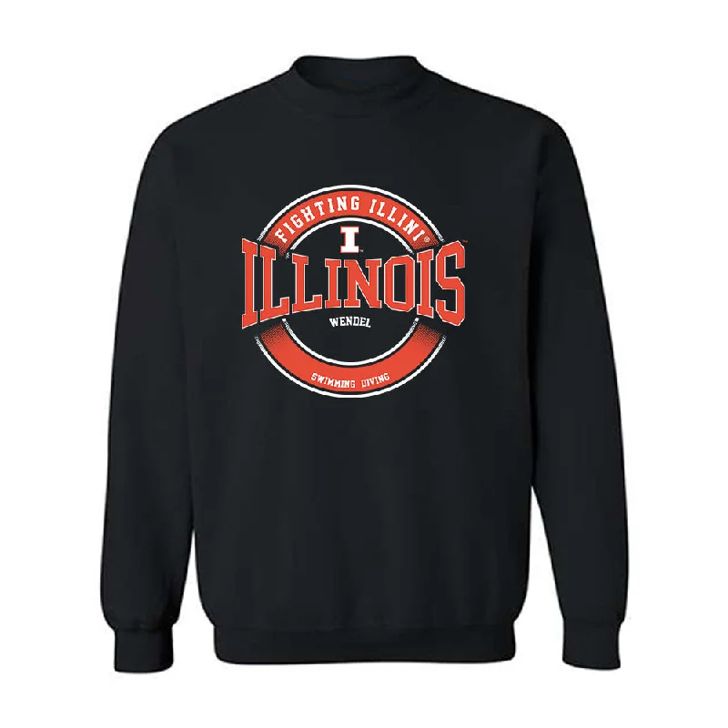 Illinois - NCAA Women's Swimming & Diving : Alexis Wendel - Classic Fashion Shersey Crewneck Sweatshirt Hoodie with Pattern Geometric Abstract